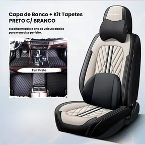 [BLACK NOVEMBER] Kit Capas de Bancos + Kit Tapetes de Luxo  | Completo para Bancos Dianteiros e Traseiros Sob Medida