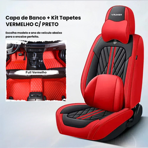 [BLACK NOVEMBER] Kit Capas de Bancos + Kit Tapetes de Luxo  | Completo para Bancos Dianteiros e Traseiros Sob Medida