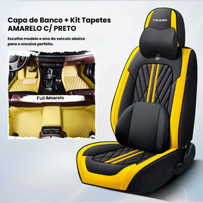 [BLACK NOVEMBER] Kit Capas de Bancos + Kit Tapetes de Luxo  | Completo para Bancos Dianteiros e Traseiros Sob Medida